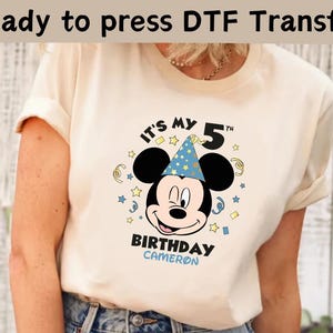 Disney Mickey It&#39;s My Birthday DTF, Disney Mickey Custom Birthday DTF, Family Vacation DTF, Mickey Mouse Party Tee, Disney Birthday Tee