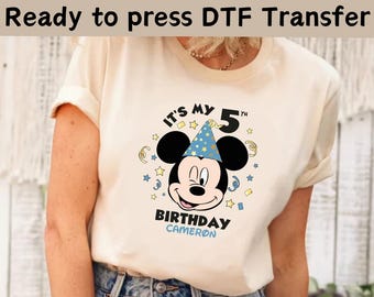 Disney Mickey It's My Birthday DTF, Disney Mickey Custom Birthday DTF, Family Vacation DTF, Mickey Mouse Party Tee, Disney Birthday Tee