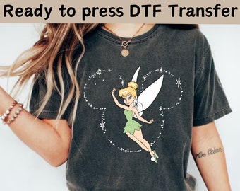 Disney Tinkerbell DTF Transfer, Disneyland Tinkerbell Transfer, Disney Tinkerbell Mickey DTF, Disneyland Trip Tinkerbell Ready To Press