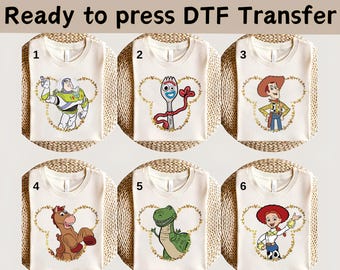 Disney Toy Story Friends DTF Transfer, Buzz Woody Jessie Slinky Aliens Rex DTF Transfer,Disney Toy Story Shirt, Disney Characters Shirt