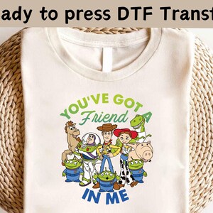 Disney Toy Story Friends DTF Transfer, Buzz Woody Jessie Slinky Aliens Rex DTF Transfer,Disney Toy Story Shirt, Disney Characters Shirt