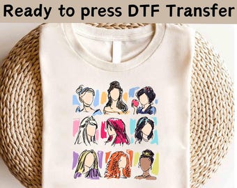 Disney Princess Characters DTF, Disneyland Princess DTF,Disney Princess Birthday Trip Shirt, Princess Matching Shirt, Birthday Girl Tee