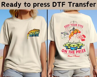 Disney Toy Story Aliens DTF Transfer, Koszulka Pizza Planet, Miłośnik pizzy DTF, Koszulka Toy Story Aliens, Koszulka Pizza Planet Aliens, Koszulka Toy Story