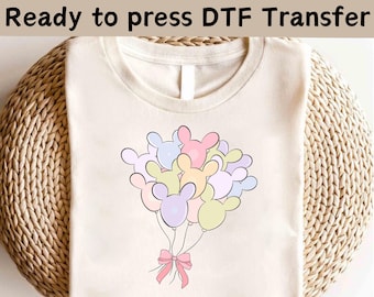 Disney Minnie Mouse Balloon DTF, Mickey Minnie DTF, Mickey Mouse Shirt, Disney Minnie Mouse Shirt, Disney Matching Shirt, Disney Balloon Tee