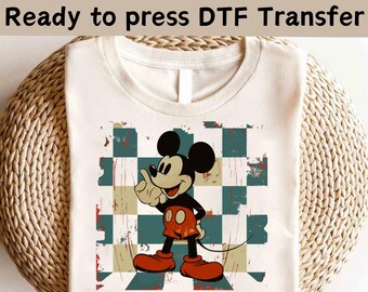 Retro Mickey Mouse DTF Transfer, Disney World Vintage Mickey DTF, Classic Mickey DTF Transfers, Mickey Mouse Characters Ready To Press