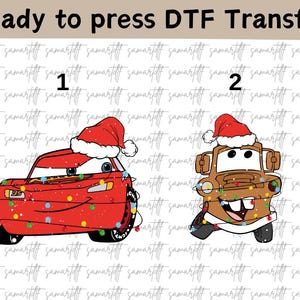 Disney Cars Christmas DTF, Cars Radiator Springs Christmas DTF, Lightning McQueen Christmas Tee, Christmas Party Tee,Mater Christmas Shirt