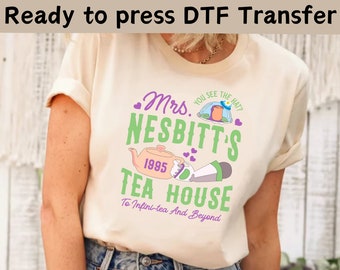 Buzz Lightyear Mrs Nesbitt’s Tea House To Infinity And Beyond DTF Transfer, Disney Toy Story DTF, DTF Transfers, Woody Buzz Lightyear Shirt