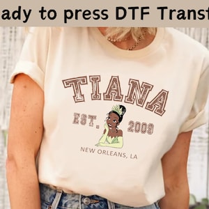 Disney Princess Tiana DTF Transfer,Princess Tiana Transfer,Disney Tiana&#39;s Palace Princess DTF,Disney Princess Ready To Press,Princess Gift