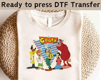 ディズニー レトロ 90 年代 グーフィーの映画 DTF 転写、ミッキーと