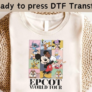 Disney Epcot World Tour 2025 DTF, Epcot Center Shirt, Epcot DTF, Disney Micky und Freunde Shirt, Disney Familienurlaub Passendes Shirt