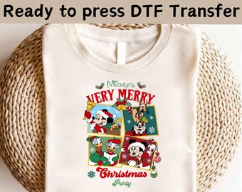Disney Mickey and Friends Very Merry Christmas DTF, Disney Family Christmas DTF, Christmas DTF, Mickey Christmas Shirt,Christmas Party Shirt