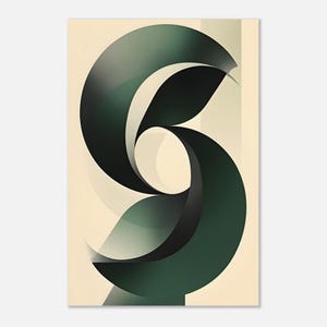 Constructivist Poster Art - Black & Green Triangular Arcs | Geometric Minimalist Wall Art