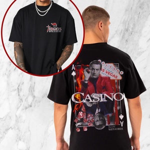 T-shirt de film de casino, t-shirt graphique rétro de film de mafia de gangsters de Martin Scorsese, cadeau souvenirs de film de mafia du parrain de casino
