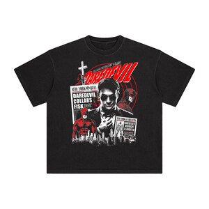 Oversized Daredevil Comic Book T-Shirt: MCU Daredevil Charlie Cox Shirt, Retro Graphic Tee image 3