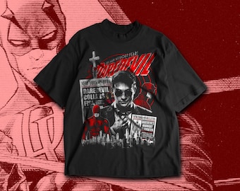 Oversized Daredevil Comic Book T-Shirt: MCU Daredevil Charlie Cox Shirt, Retro Graphic Tee