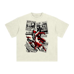 Oversized Daredevil Comic Book T-Shirt: MCU Shirt, Retro Punisher Spiderman Graphic Tee image 4