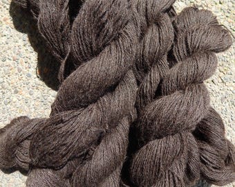 Baby Alpaca Yarn Dark Silver Grey Three Ply 200 Yards DK Weight Knitting Supplies, Crocheting, Weaving Handmade