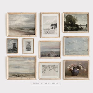 Neutrale Franse landgalerij muurafdruk SET van 10 | Vintage boerderij woondecoratie | Digitaal afdrukbaar downloadbaar | G0043