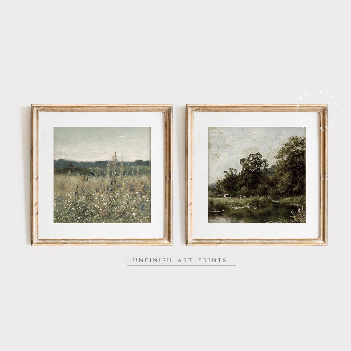 Antique Country Landscape Paintings | Vintage Gallery Wall Art Print ...