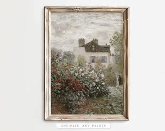 Rose Garden Vintage Painting | Vintage English Cottage Art PRINTABLE Dining Room Decor | Digital Download North Prints | 00061