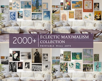 2000+ Prints Bundle Eclectic Wall Art Vintage Gallery Set, Maximalist Wall Art, Gallery Wall Collage, Wall Decor, Trendy Posters, B0006