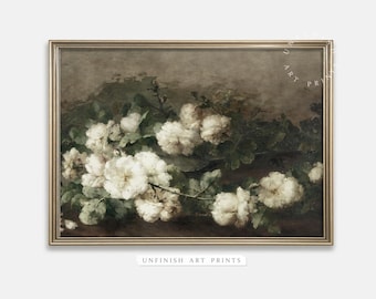 Flower Painting | Vintage Print Botanical Oil Painting | Antique French PRINTABLE Digital Wall Art | 00053