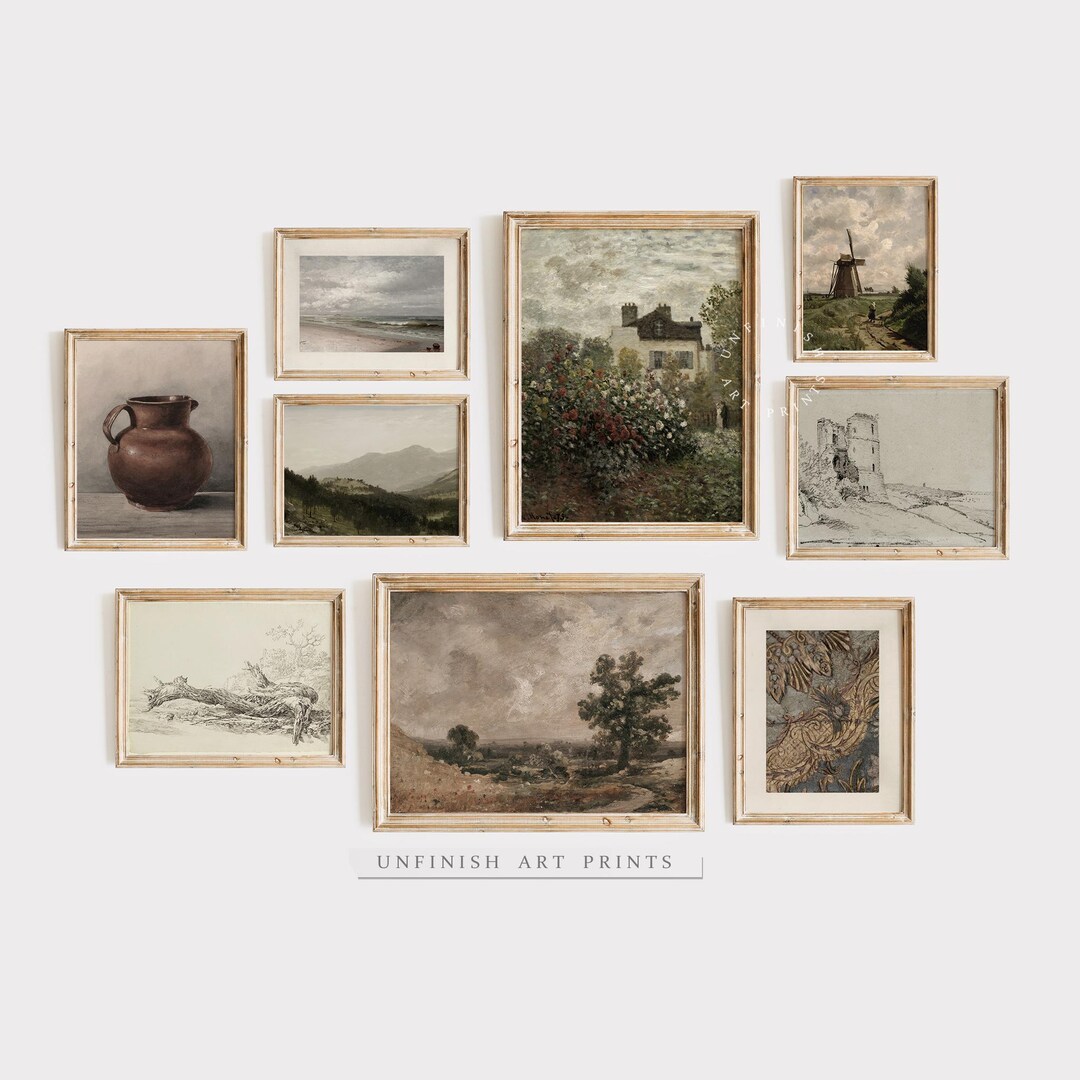 Vintage Gallery Wall Art | Set of 9 | Antique European Prints | DIGITAL ...
