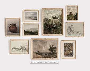 Vintage Gallery Wall Art | Set of 9 | Antique European Prints | DIGITAL PRINTABLE | Instant Downloadable | G0012