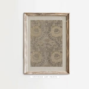 Neutral Tapestry Wall Art | Vintage Textile Pattern PRINTABLE | Digital Download | 00054