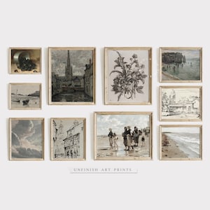 Vintage Muted Gallery Wall Print SET of 10 | Neutral European Home Decor | Digital Printable | G0025