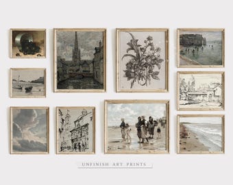 Vintage Muted Gallery Wall Print SET of 10 | Neutral European Home Decor | Digital Printable | G0025