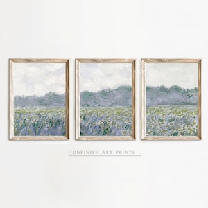 Landscape Painting SET of Three | Antique Farmhouse Prints | Living Room Decor | Digital Printable Downloadable | G0023