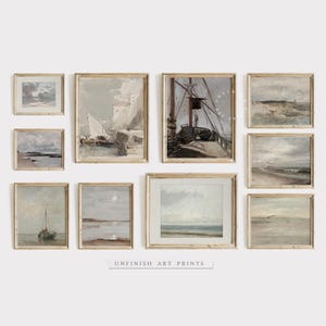 Neutral Coastal Home Decor Print SET of 10 | Vintage Nautical Gallery Wall  | Digital Printable Downloadable | G0041