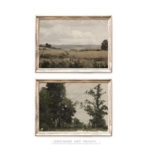 Vintage European Country Landscape Paintings SET of Two | Rustic Scenery | Antique digital PRINTABLE Downloadable | G0010