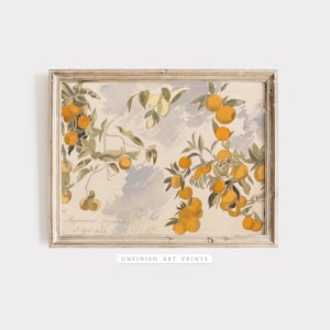 Orangenbaum Gemälde | Kunstdruck Landhaus | Vintage Kunst zum Ausdrucken | Digitaler Download Kunst | 00097