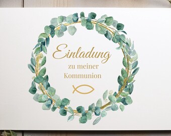Floral Communion Invitation, Communion Invitation Card, Invitation to Communion, Communion Invitation Set, Communion Card, Invitation to Communion