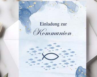 Blue Communion invitations, Communion invitation, Nautical Communion invitation, Communion invitation, Communion cards, Communion invitations