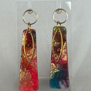 Polymer Clay Colorful Dangle Drop Earrings Handmade