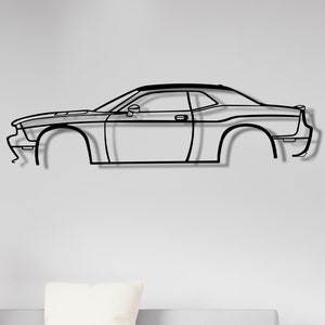 Car Theme Metal Wall Sign , Challenger Metal Garage Decor , Car Gift Metal Decor , Car Man Cave Decor , Car Christmas Gift