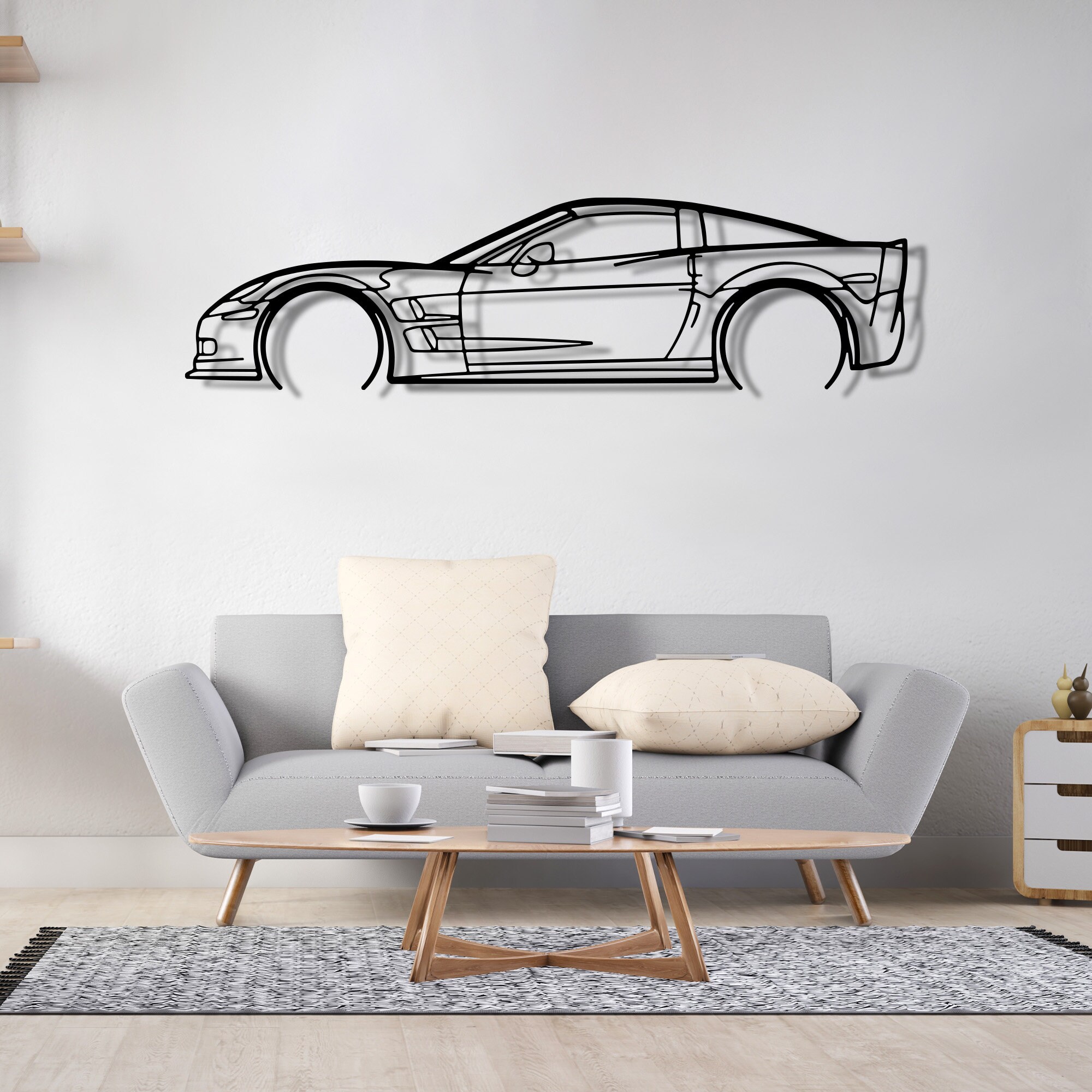 C6 Theme Metal Wall Art , C6 Metal Garage Sign , C6 Gift Metal