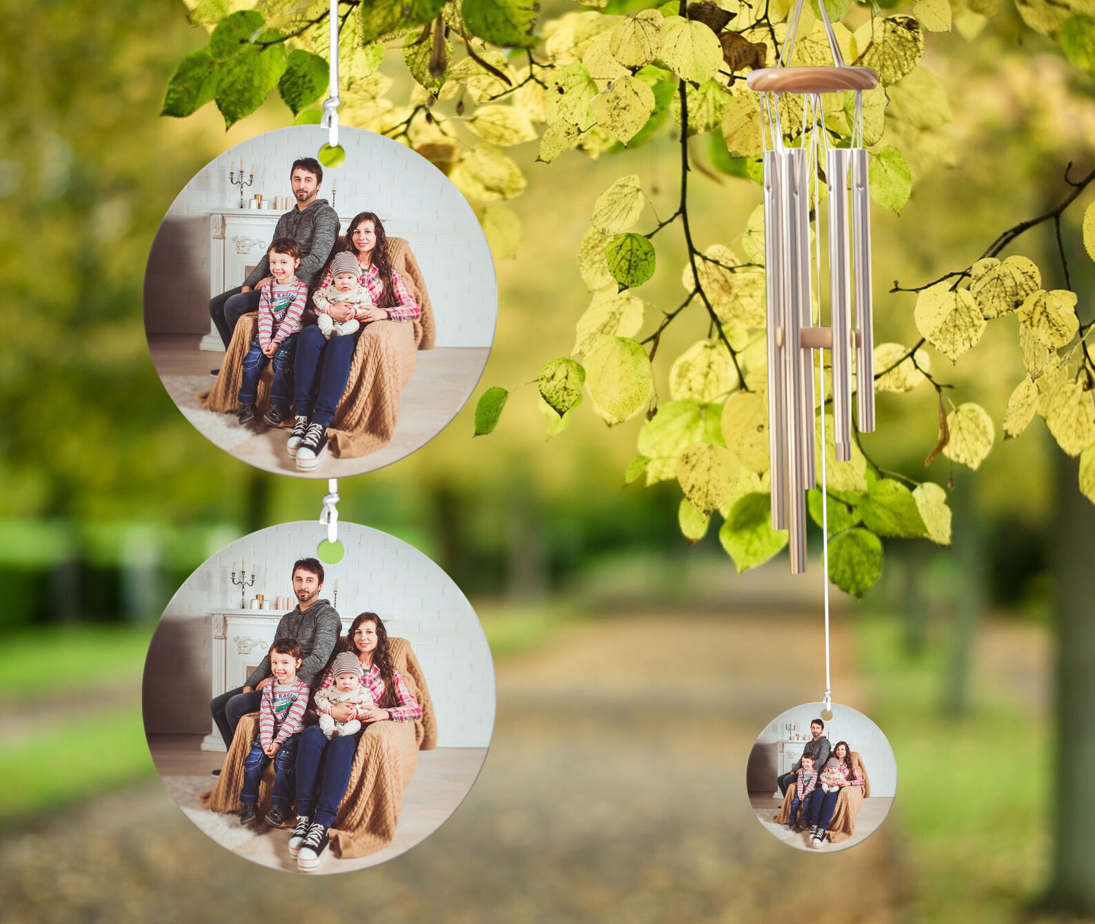 Family Wind Chime Personalized Photo Wind Chime Acrylic Wind Etsy