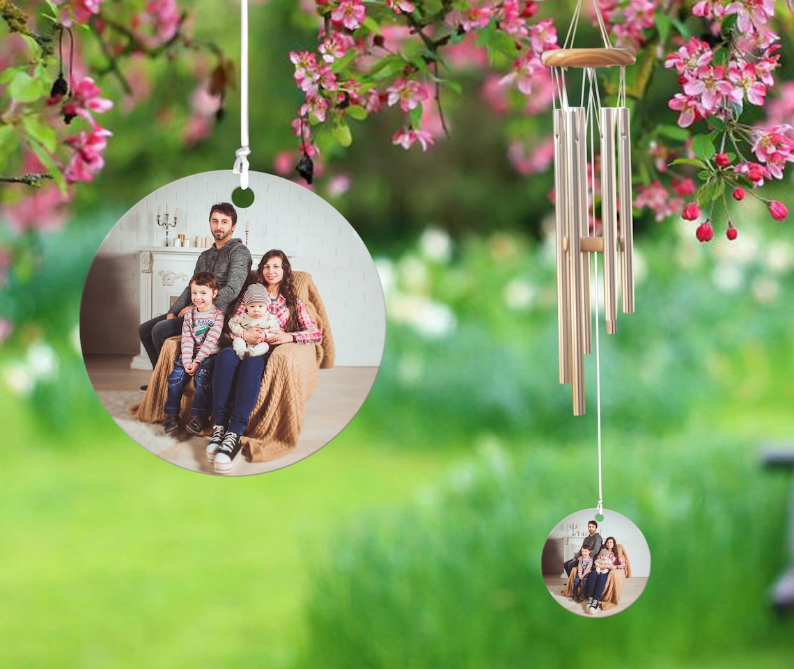 Family Wind Chime Personalized Photo Wind Chime Acrylic Wind Etsy