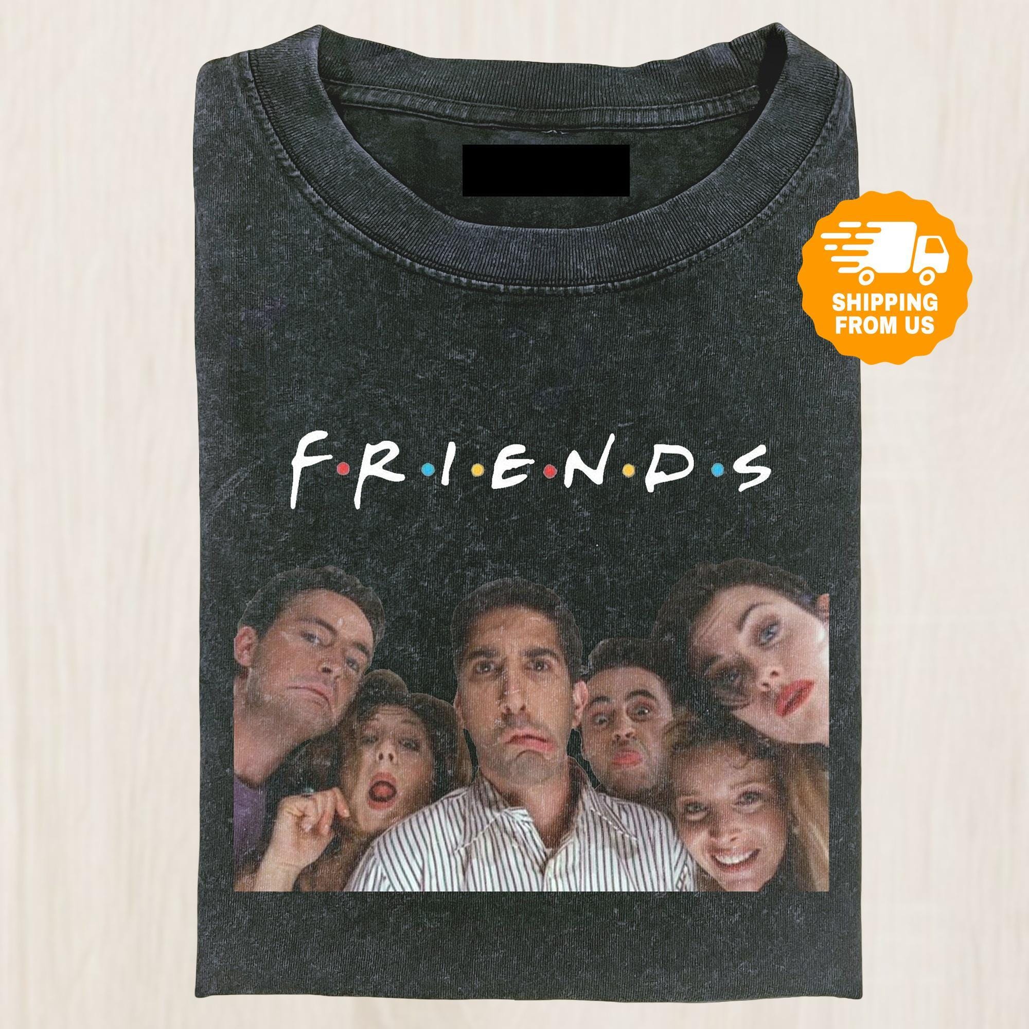 Friends Tv Show Comfort Colors Shirt, 90S Sitcom Graphic Tee, Ross Rachel Monica Chandler Joey Phoebe Shirt, Funny Gift For Fan