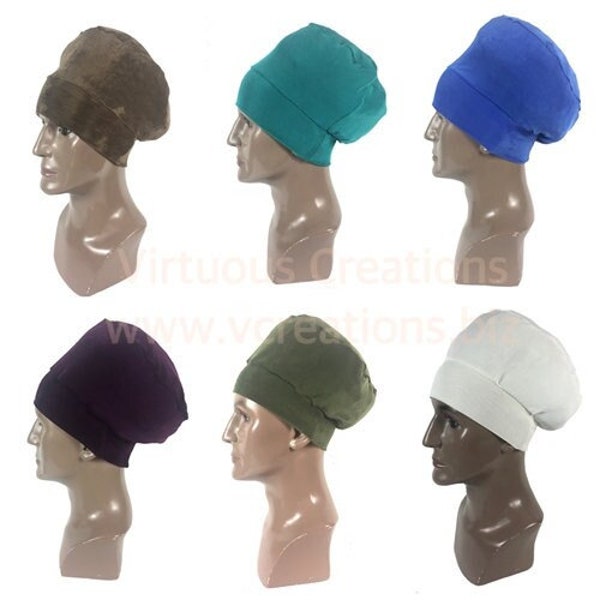 Men's Beanie Cap, Hat, Crown, Dreadlocks, Taupe, Teal, Blue, Plum, Olive Green, Ivory, Men's Rasta Hat, Men's Stretchy Beanie Hat