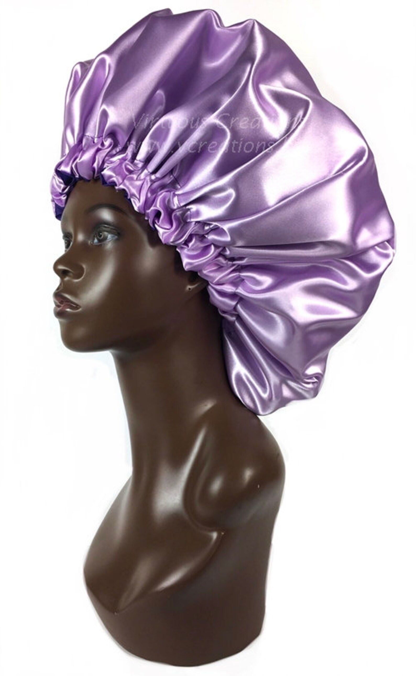 Extra Large Shower Cap Satin Lined Shower Purple and Etsy