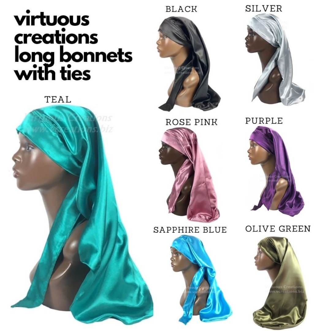 Extra Long Satin Braid Single Layered With Ties, Handmade