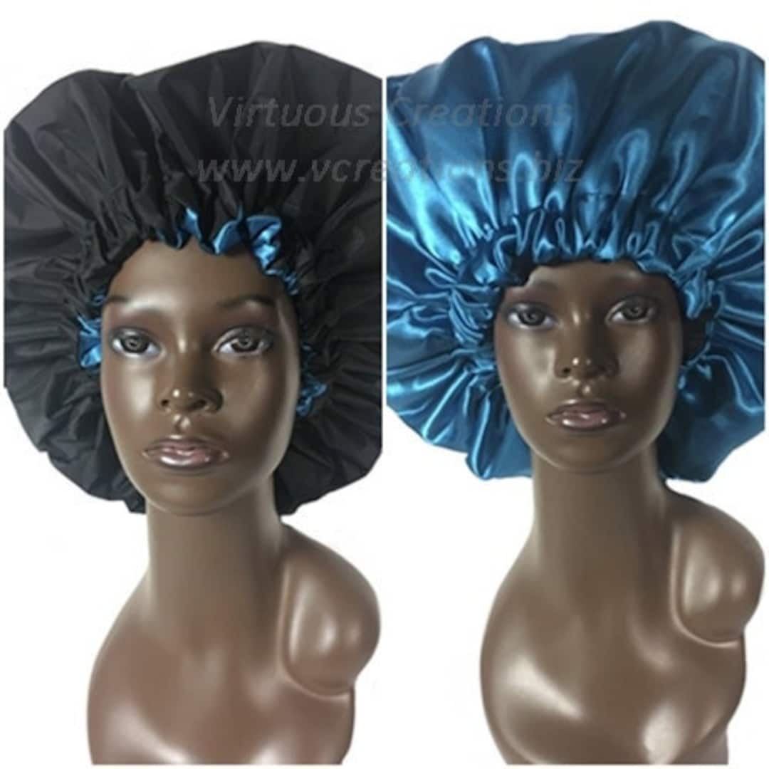 Satin Lined Jumbo Shower Cap Waterproof Water Etsy
