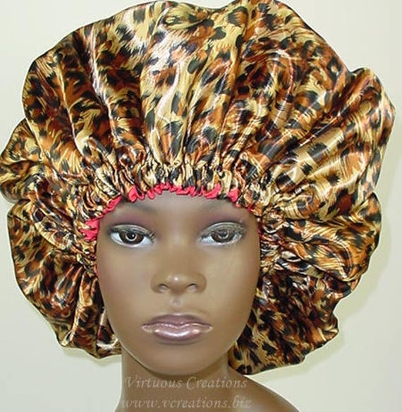 Shower Cap Reversible Deep Conditioning Cap Cheetah Print Etsy