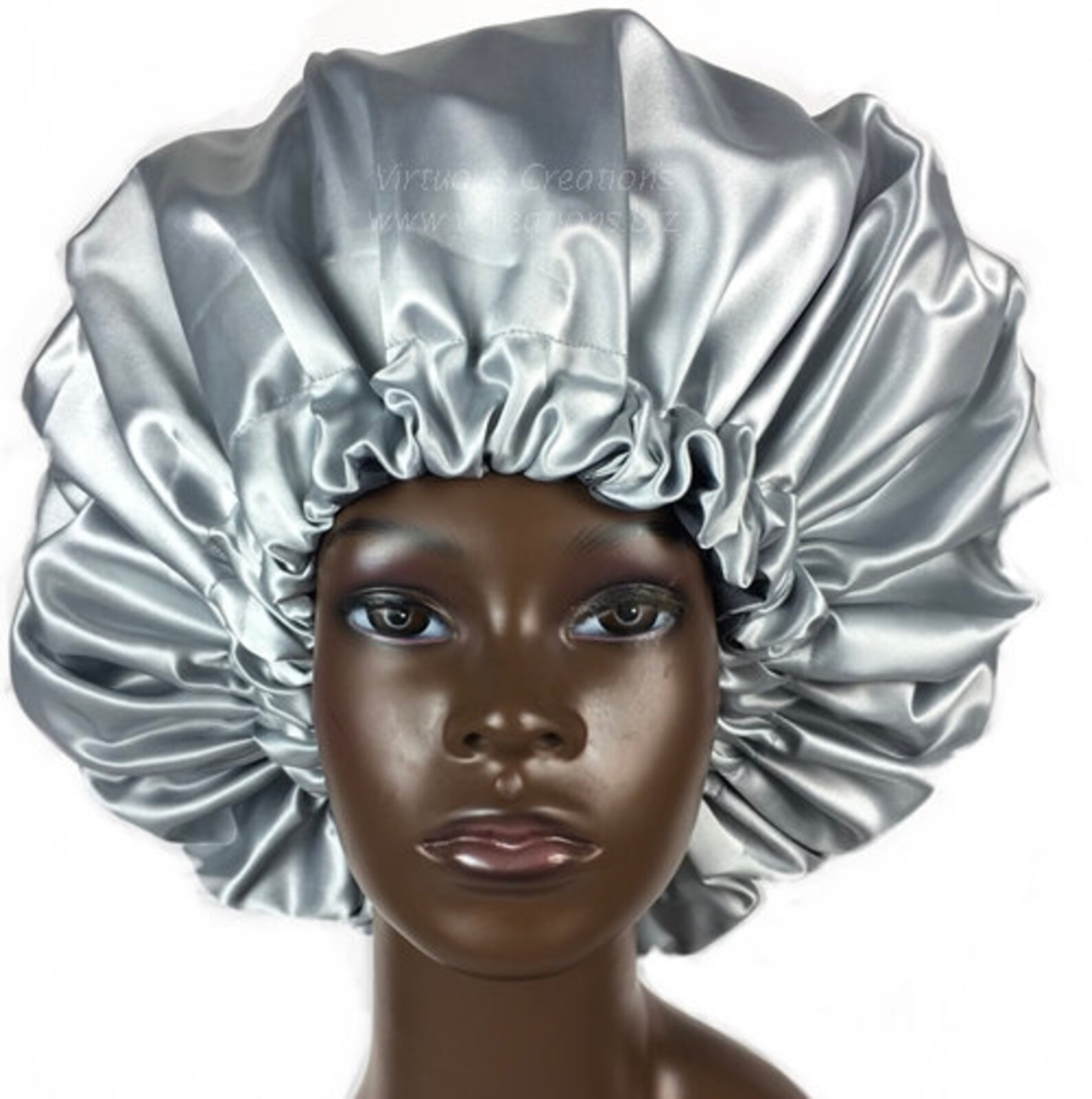 Extra Large Shower CapSatin Lined Grey Gray Silver Deep Etsy