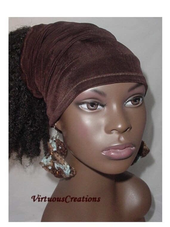 Hairband Tube Chocolate Brown Natural Hair Head Wrap Etsy